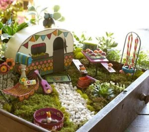 diy fairy garden with motor home