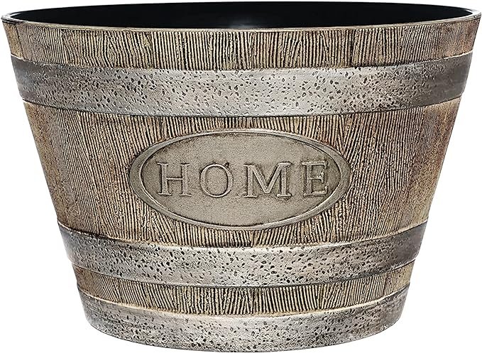 Classic Home and Garden 70 Whiskey Barrel, 15″-“Home, Distressed Oak