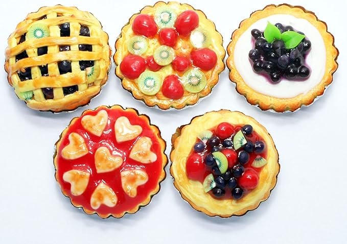 mixed 5 assorted lovely pies dollhouse miniature food,tiny food