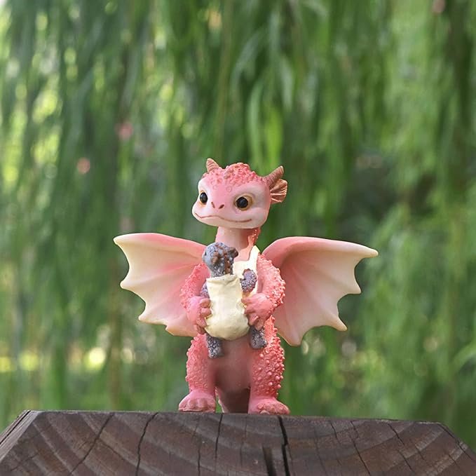 fimofidre dragon statue fairy garden figurines for adults