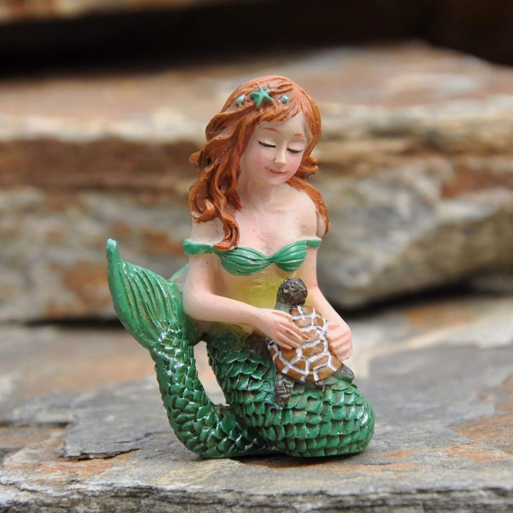 miniature fairy garden mermaid and turtle