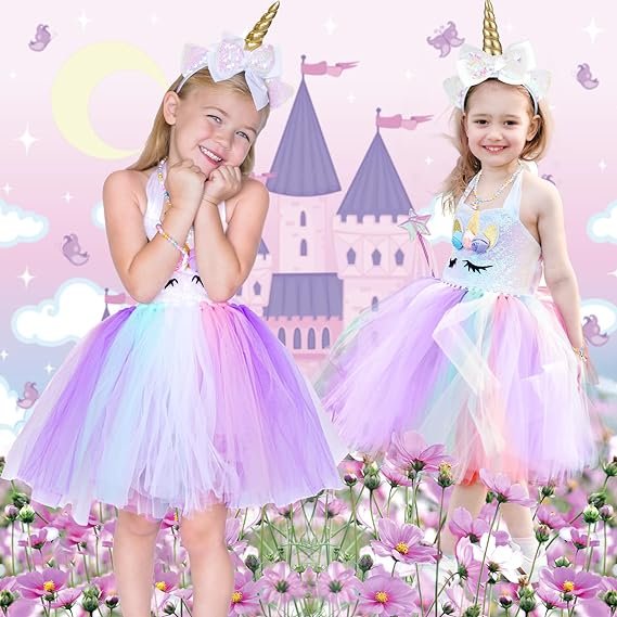 giftinbox girls unicorn princess dress unicorn costume