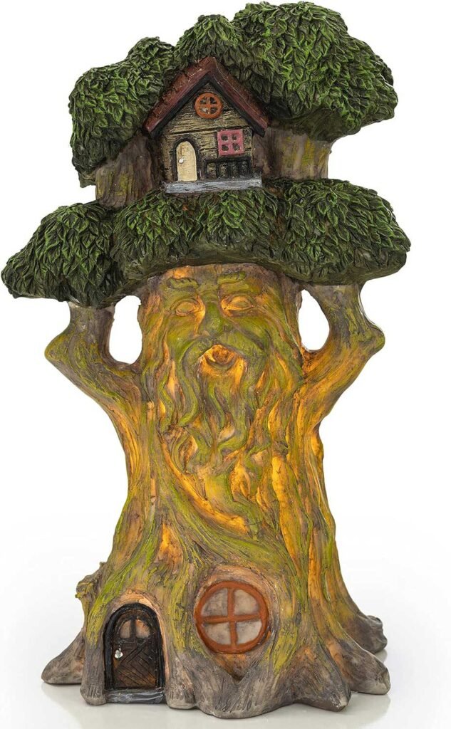 vp home mystical treehouse solar light for home and outdoor decor
