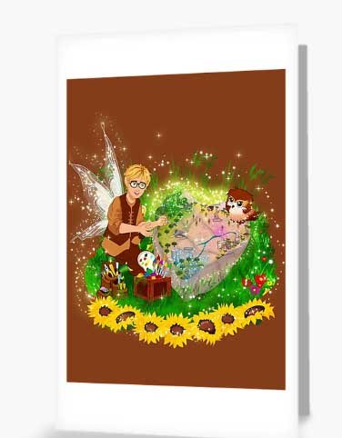 tommy tinker planning a fairy playground™ greeting card