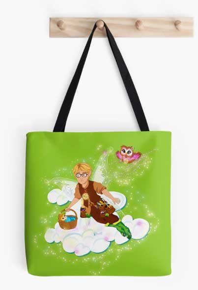 tommy tinker taking the baby owl~skye home™ tote bag