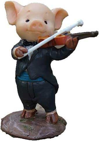 miniature fairy garden piggy band statue violinist