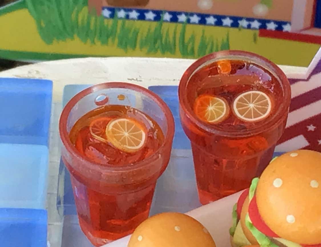 miniature glasses of iced tea