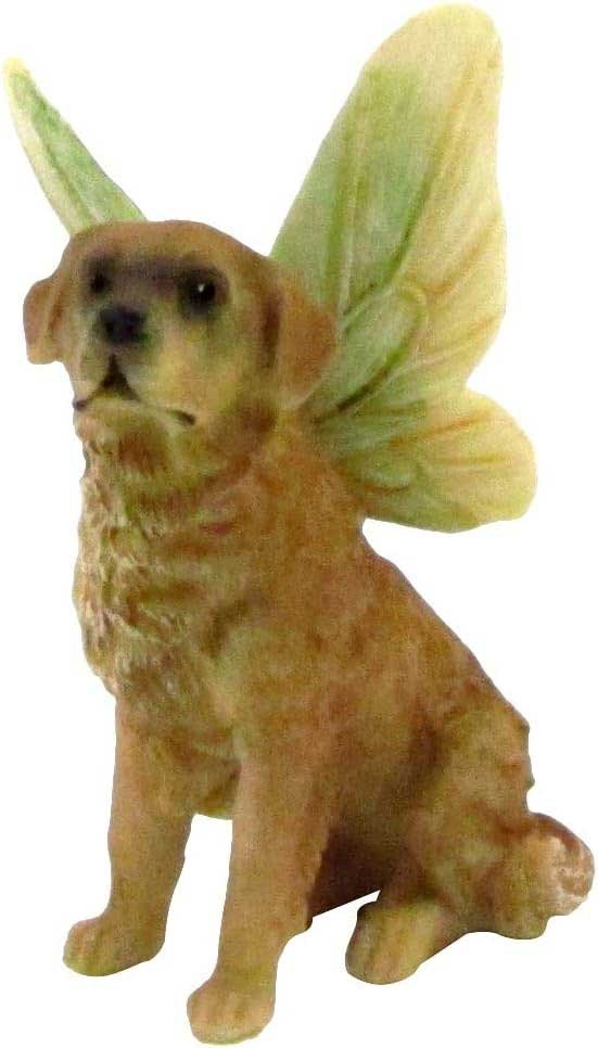tg,llc treasure gurus miniature golden retriever figurine fairy garden accessory mini dog with wings dollhouse decor ornament