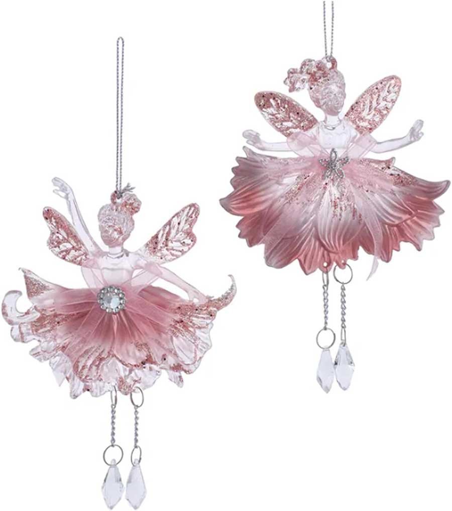 kurt s. adler t3340 jeweled fairy translucent pink 6
