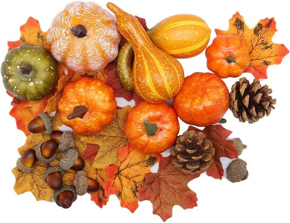 winemana 50pcs fall pumpkins decor set