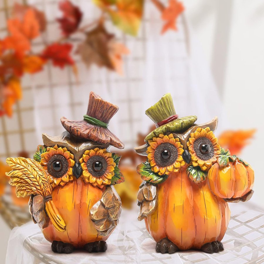enchanted autumn pumpkin owls